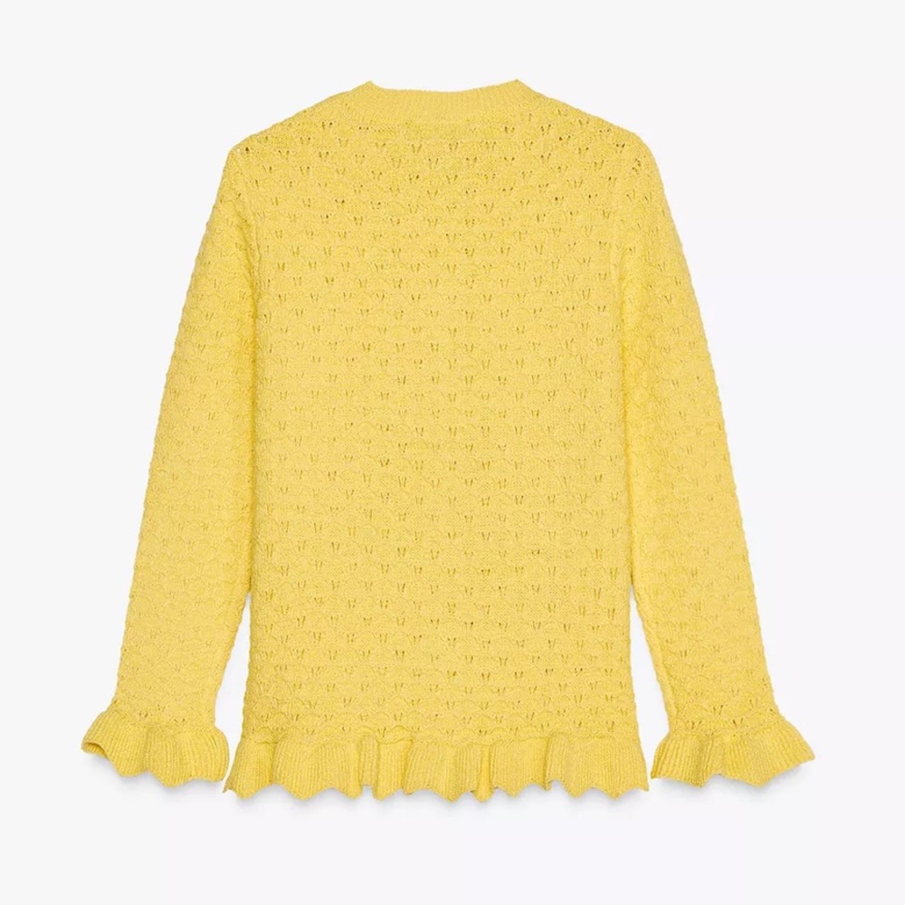 New ZARA Ruffled Knit Cardigan - Picture 4 of 5